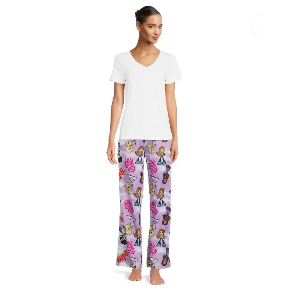 Women’s Juniors’ Bratz Print Comfy Lounge Pajama Sleep Pants, Size 2X